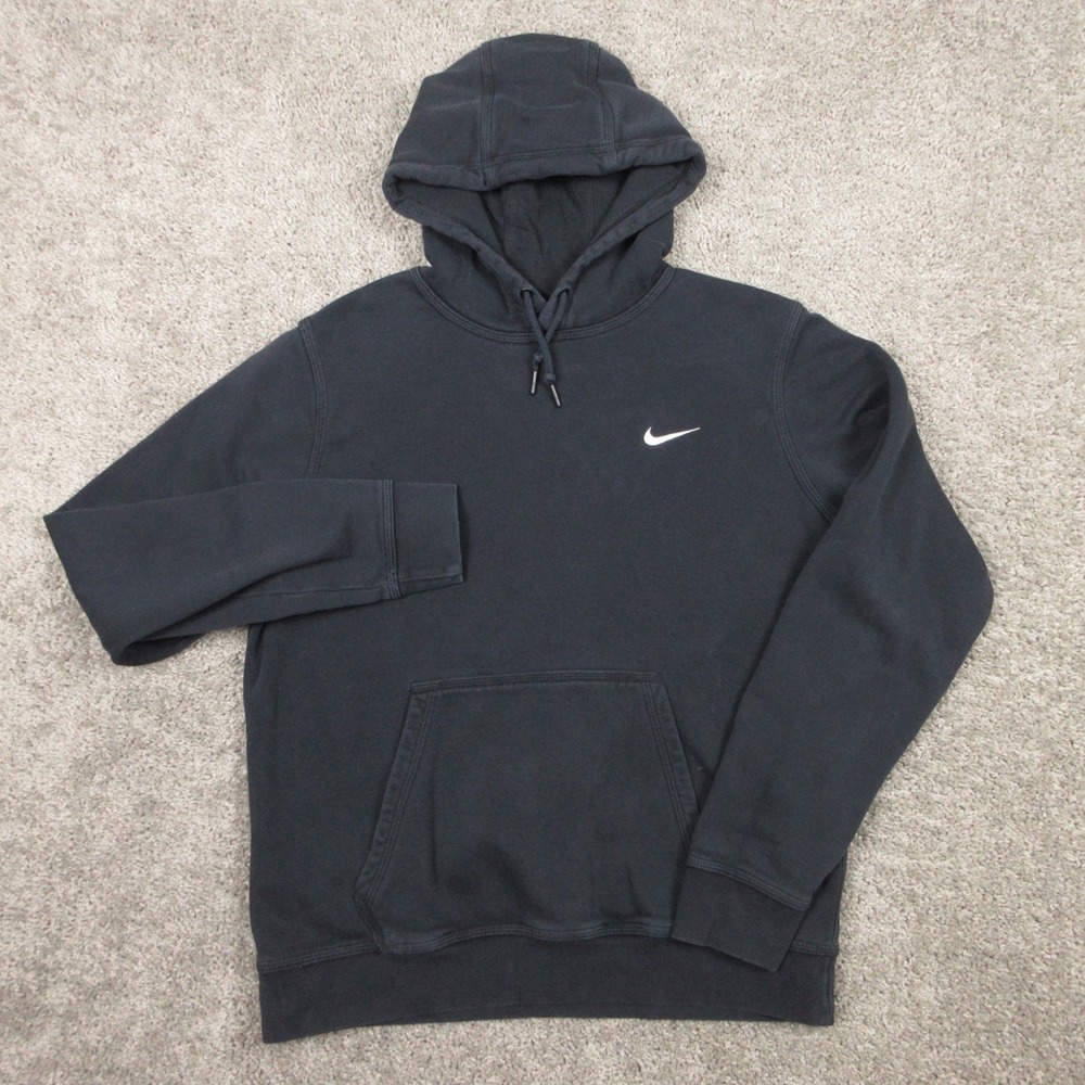 Nike Sweatshirt Mens Large Black Sportswear Club Pullover Hoodie Sweatshirt Logo